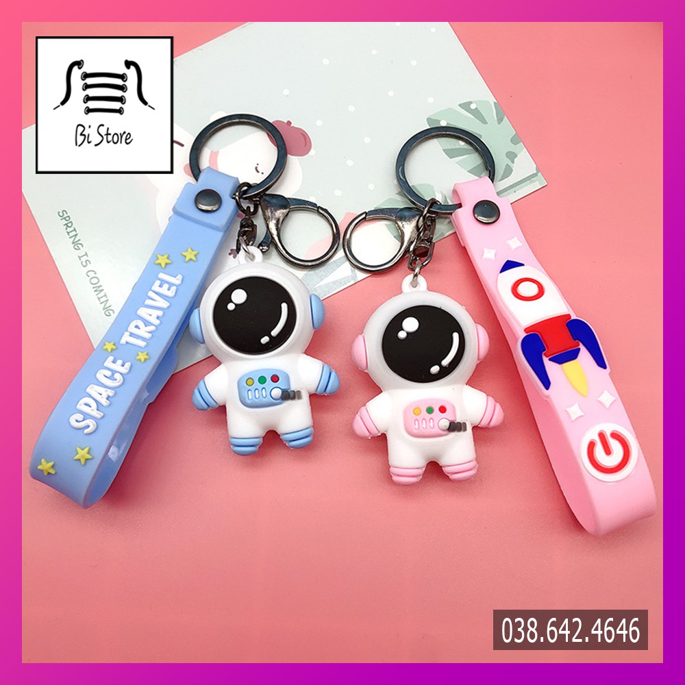 Móc khóa đôi phi hành gia - Móc khóa đôi (cặp) cute hot trend 2021 [có dây treo, ảnh chụp .t.h.ậ.t.]