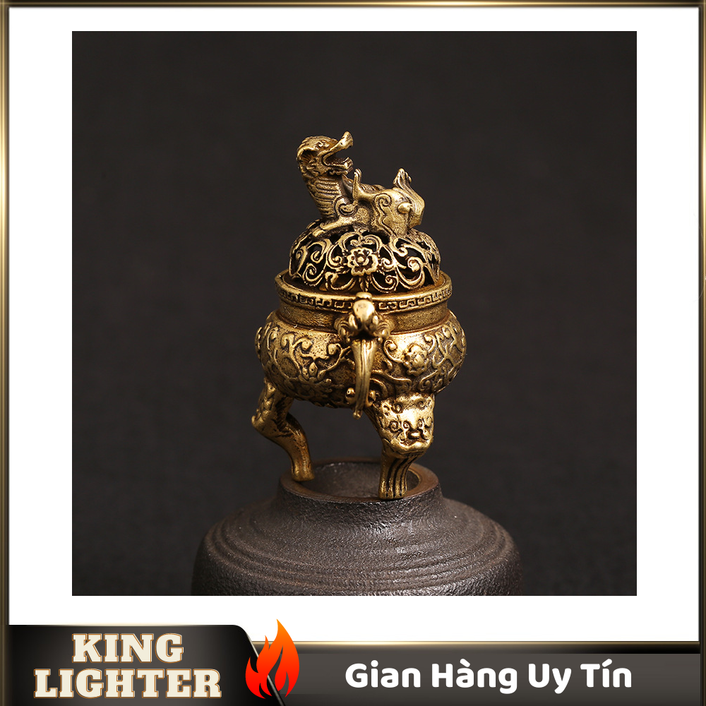 [HCM]Tượng Đồng Phong Thủy Hình Lư Đồng 3 Chân Linh Thú Trang Trí Đem Lại May Mắn (Kích Thước: 6.2cm x 3.5cm)