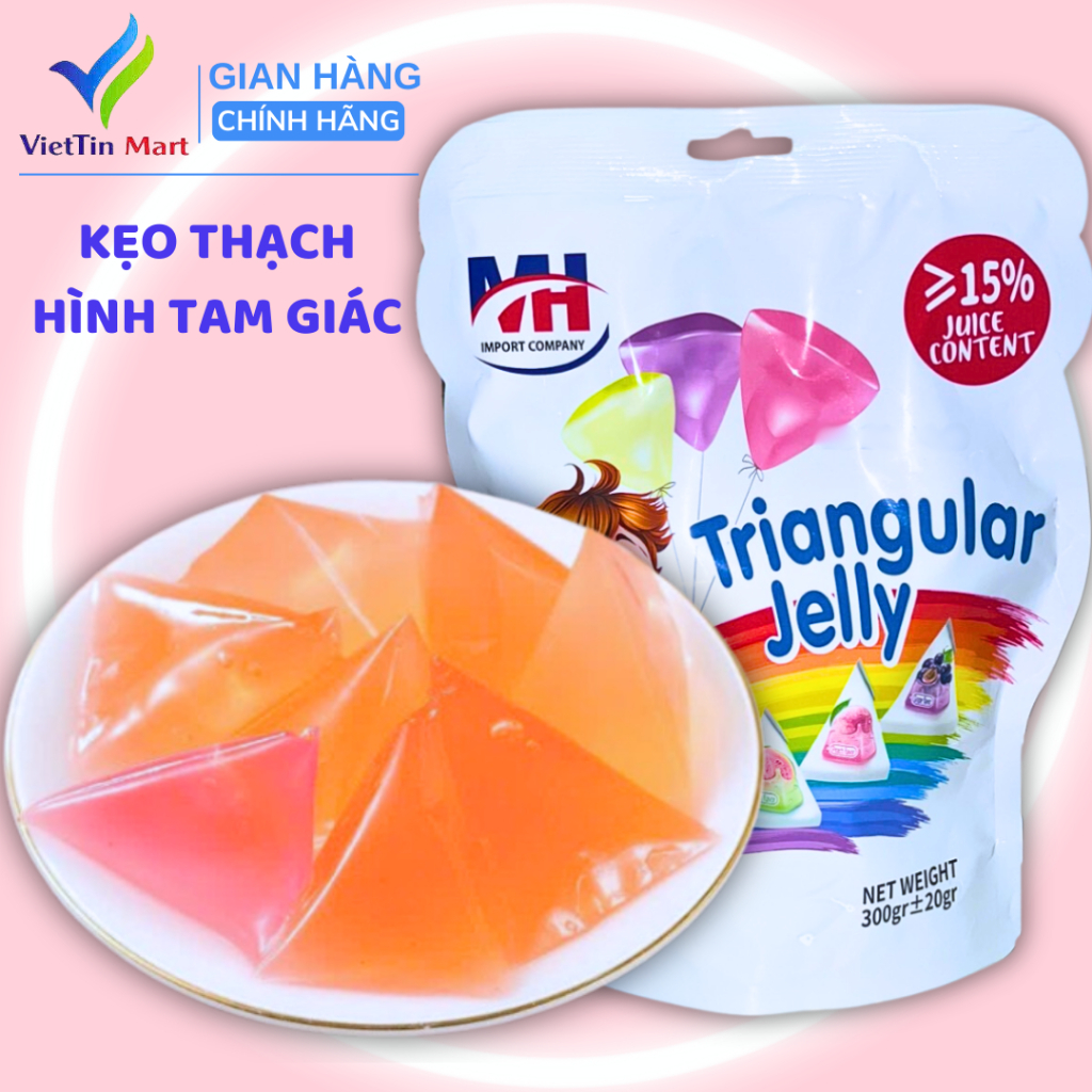 Kẹo Thạch Tam Giác Mix Vị Trái Cây 300g