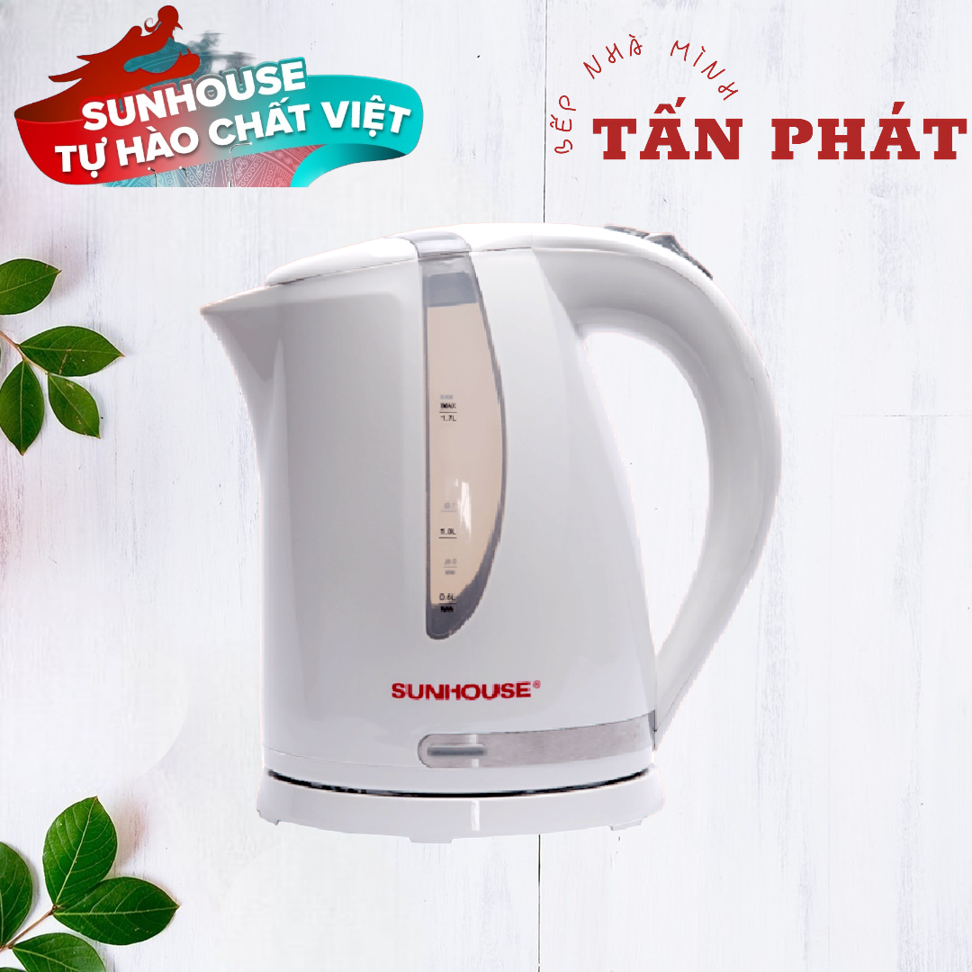 ẤM SIÊU TỐC NHỰA SUNHOUSE SHD1300 TRẮNG 1.7 LÍT BH 12 THÁNG CHÍNH HÃNG TOÀN QUỐC