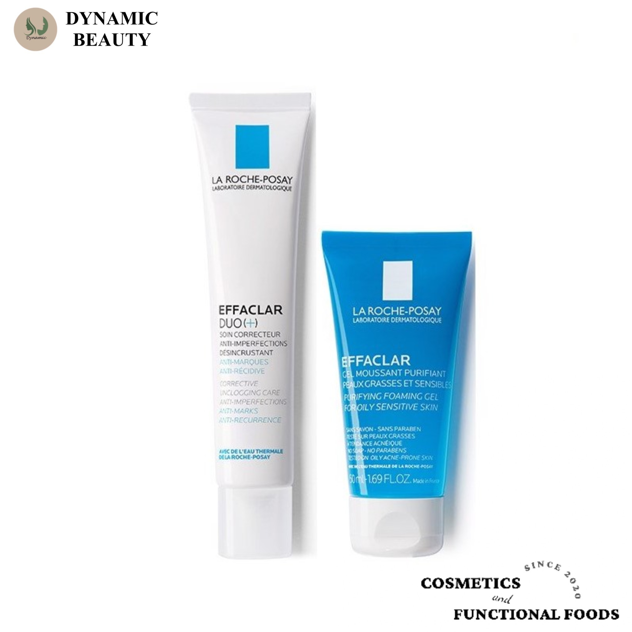 Set kem dưỡng, làm sạch và giảm mụn La roche posay duo 40ml và sữa rửa mặt la roche posay 50ml