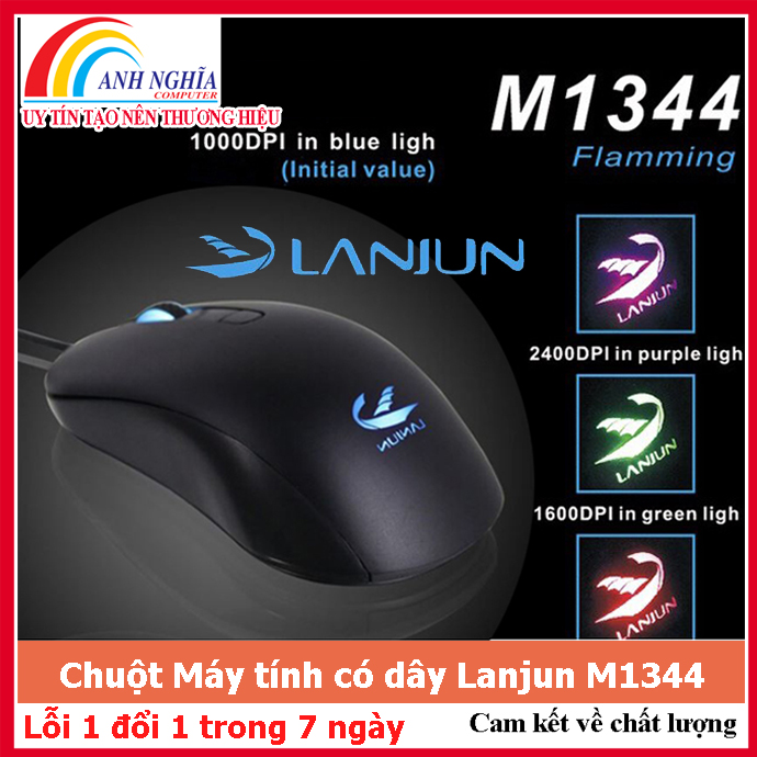 Chuột máy tính có dây lanjun m1344 usb gaming