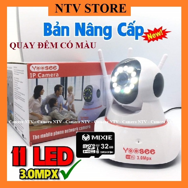 [GIÁ SẬP SÀN] CAMERA YOOSEE 3 RÂU 11 LED FHD - QUAY ĐÊM CÓ MÀU, CÓ ĐÈN CHIẾU SÁNG - HÌNH ẢNH SẮC NÉT