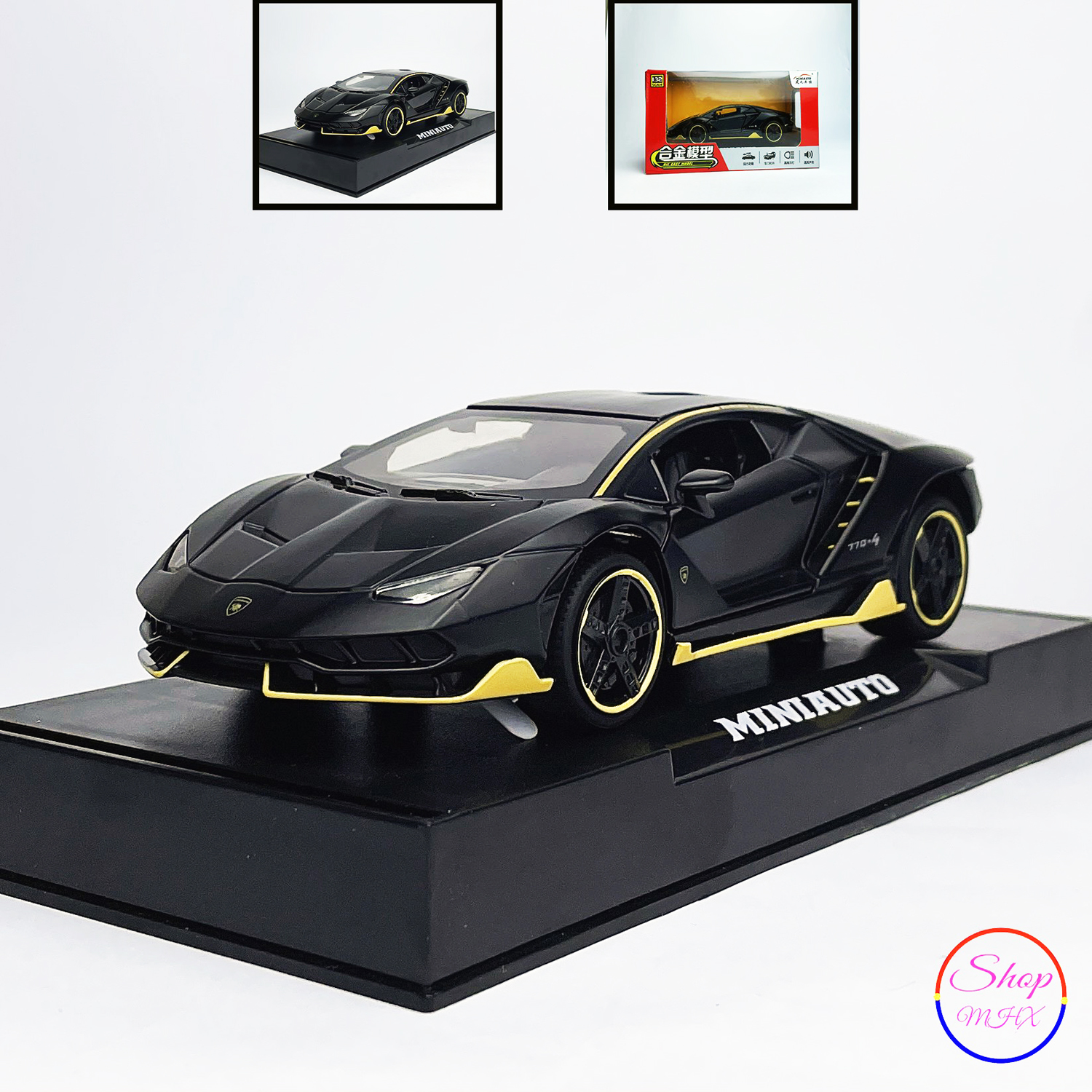 Xe mô hình sắt Lamborghini Lp770-4 TẶNG KÈM BIỂN SỐ tỉ lệ 1:32 hãng Miniauto