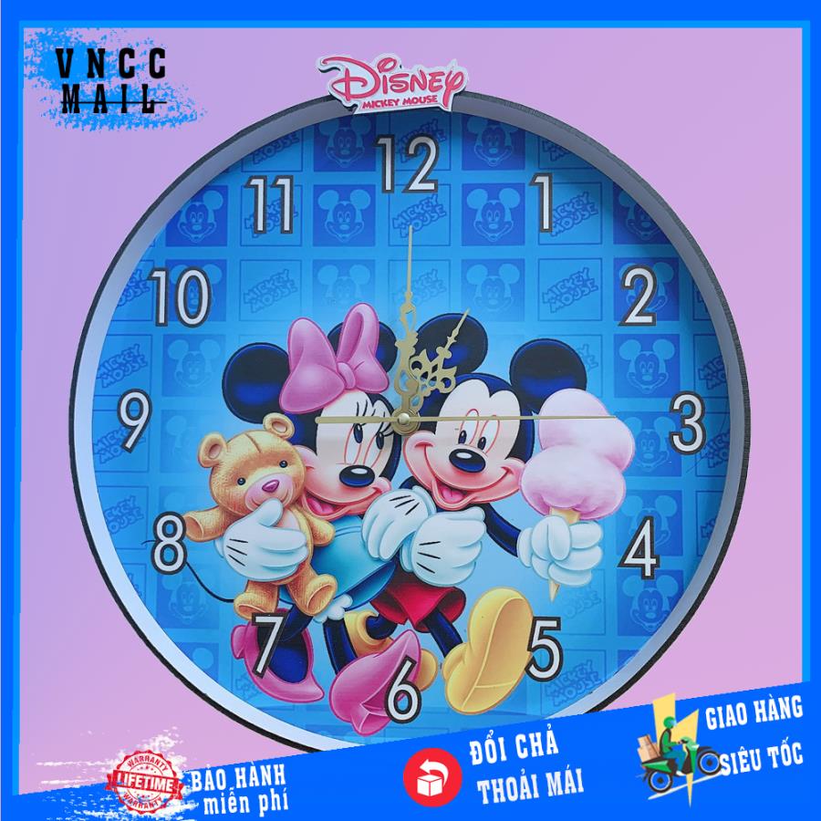 ĐỒNG HỒ TREO TƯỜNG KIM TRÔI - ĐỒNG HỒ TREO TƯỜNG MICKEY XANH - SẢN XUẤT THỦ CÔNG - PHONG CÁCH TRẺ TRUNG - BẢO HÀNH LÊN TỚI 12 THÁNG