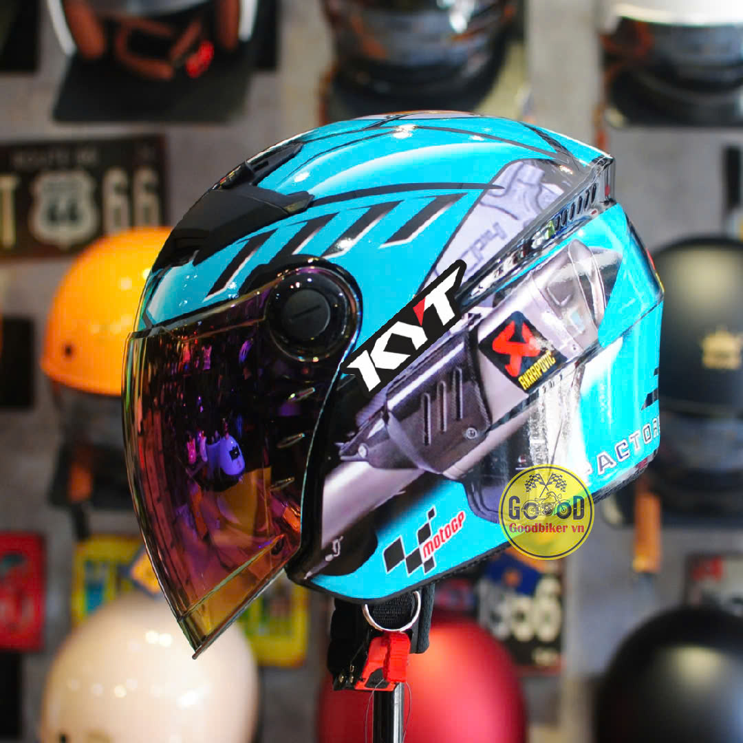Mũ bảo hiểm 3/4 Royal M268 lên tem KYT xanh ngọc