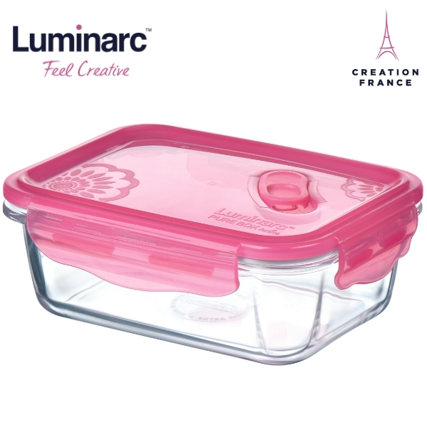 Hộp thuỷ tinh luminarc pure dahlia chữ nhật 1.22l- luhol5311