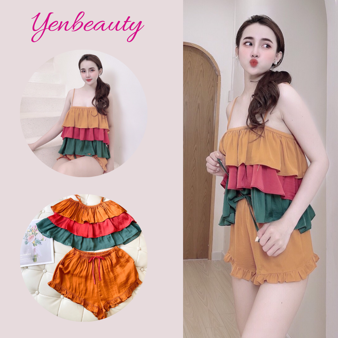 Đồ bộ lụa/lanh/satin đùi mặc ở nhà nữ yenb - bộ ngủ nữ mixco 2 dây sexy mặc nhà mùa hè, nhiều mẫu dễ thương