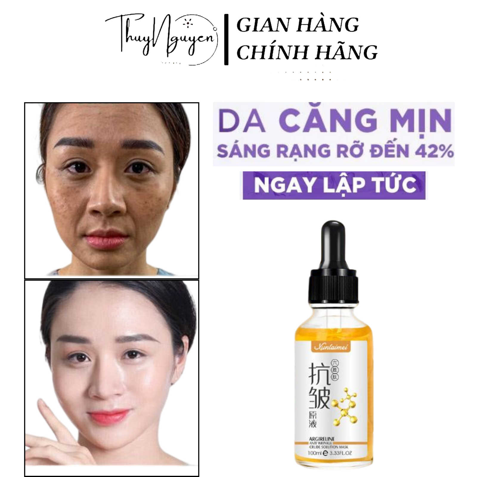 Tinh chất làm sáng da giảm nếp nhăn chống lão hóa - trẻ hóa làn da giúp da trắng hồng mềm mại 30ml