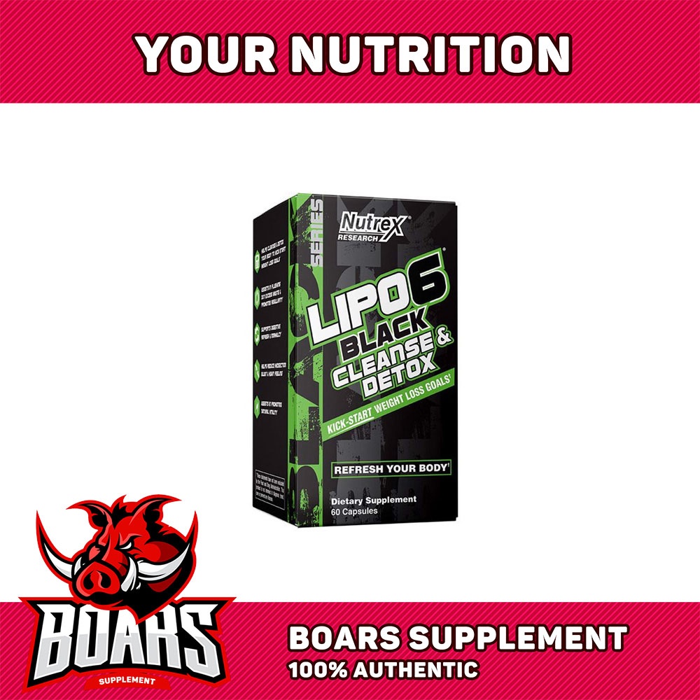 Nutrex lipo6 black Cleanse & detox (60 tablets)-completely natural detox tablet, supports the digestion system to eliminate toxin from the body