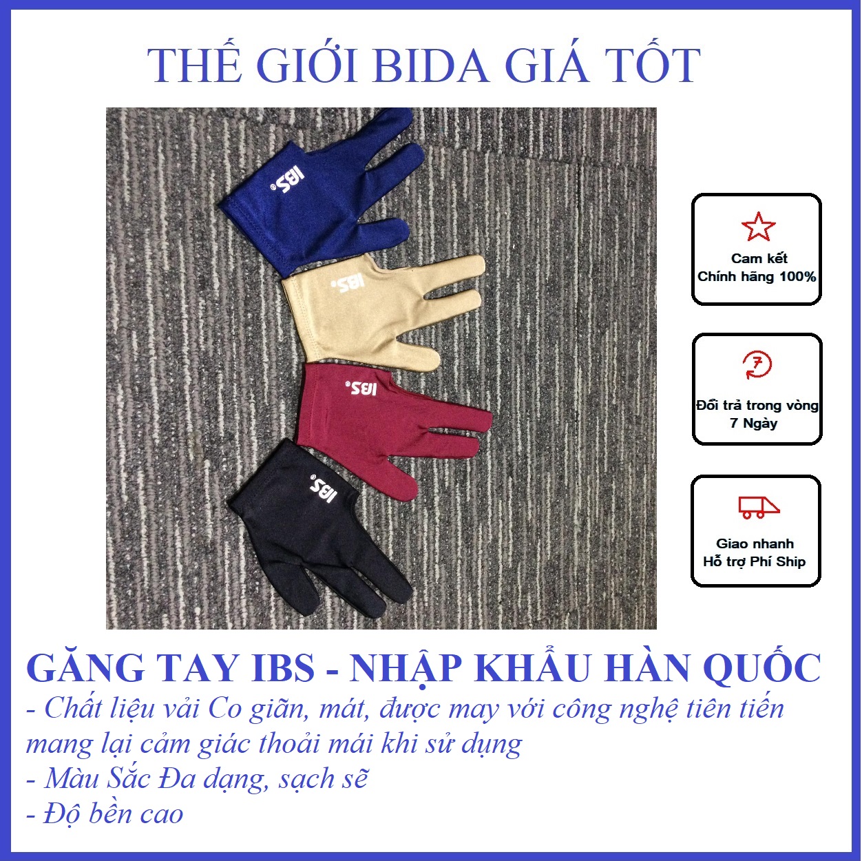 Găng tay bida ibs - nhập khẩu hàn quốc