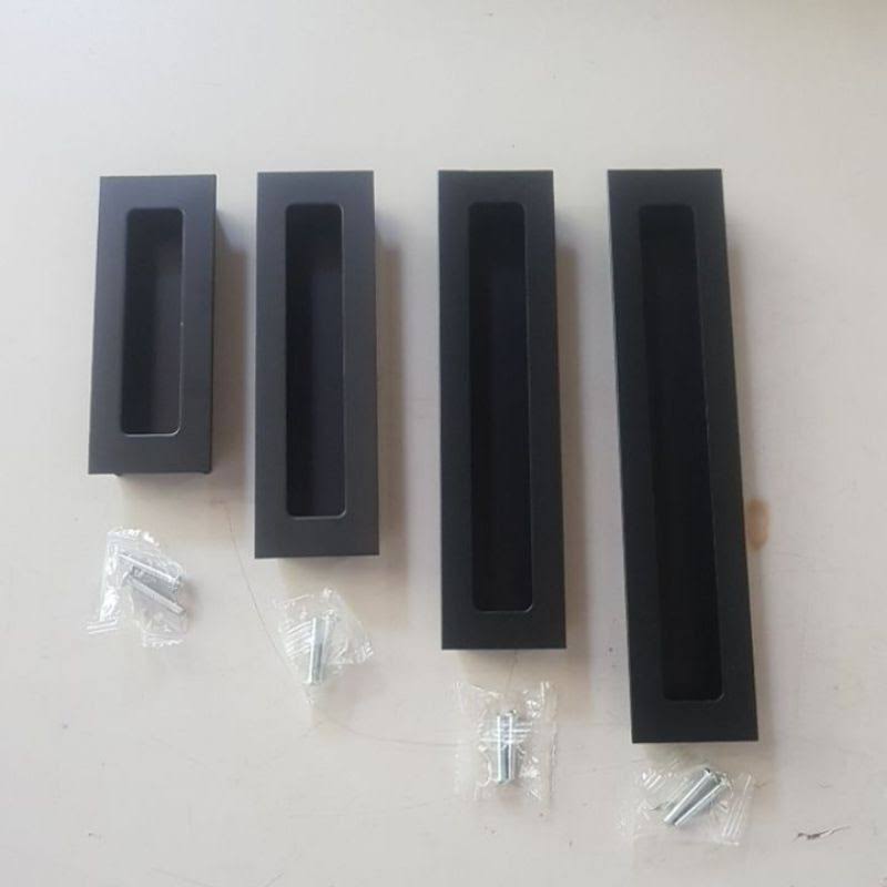 Tay nắm âm tủ - tay nắm âm cửa lùa màu đen