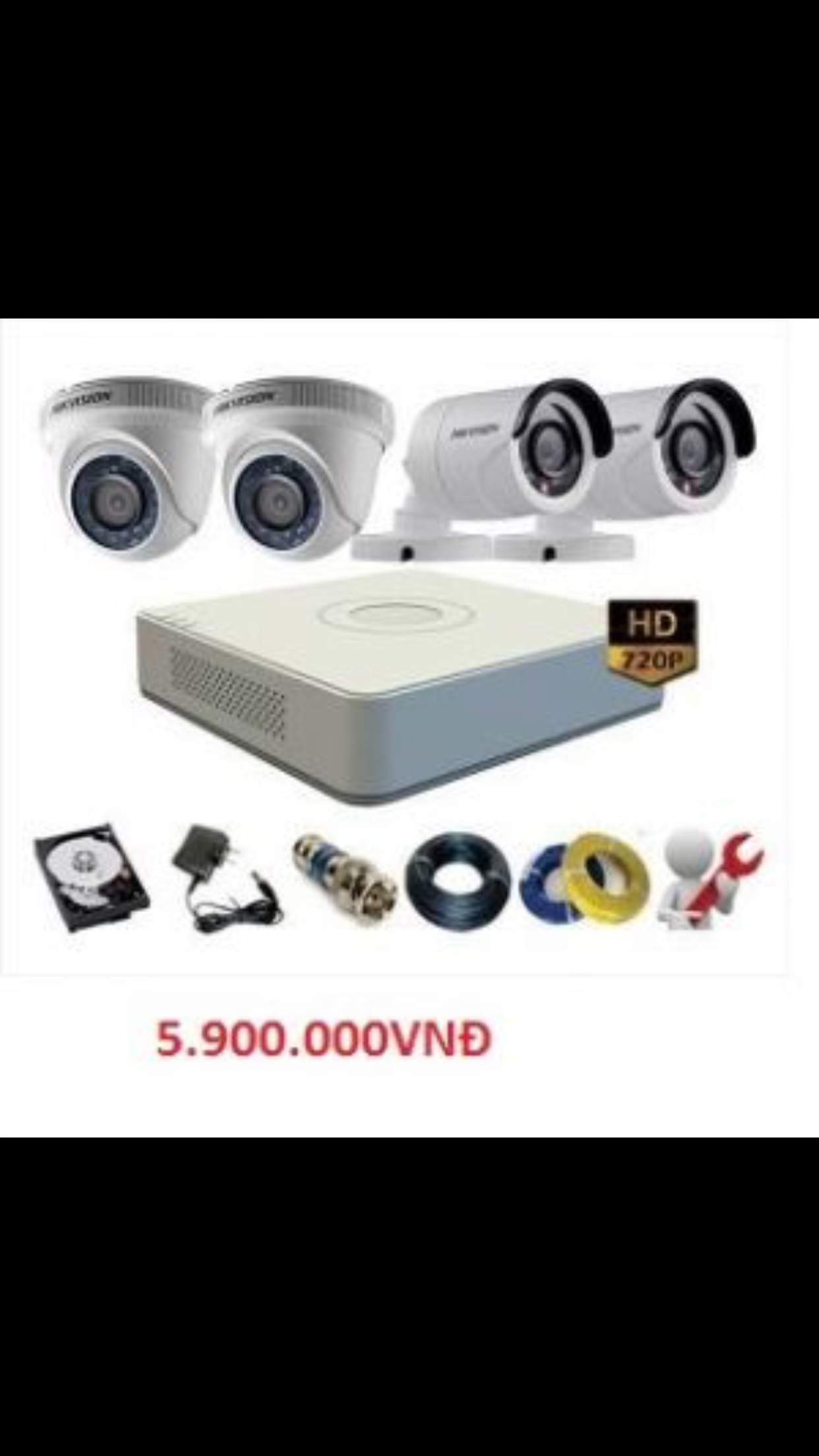 Camera quan sát độ phân giải 2.0 megapixel quan sát xa 20 mét