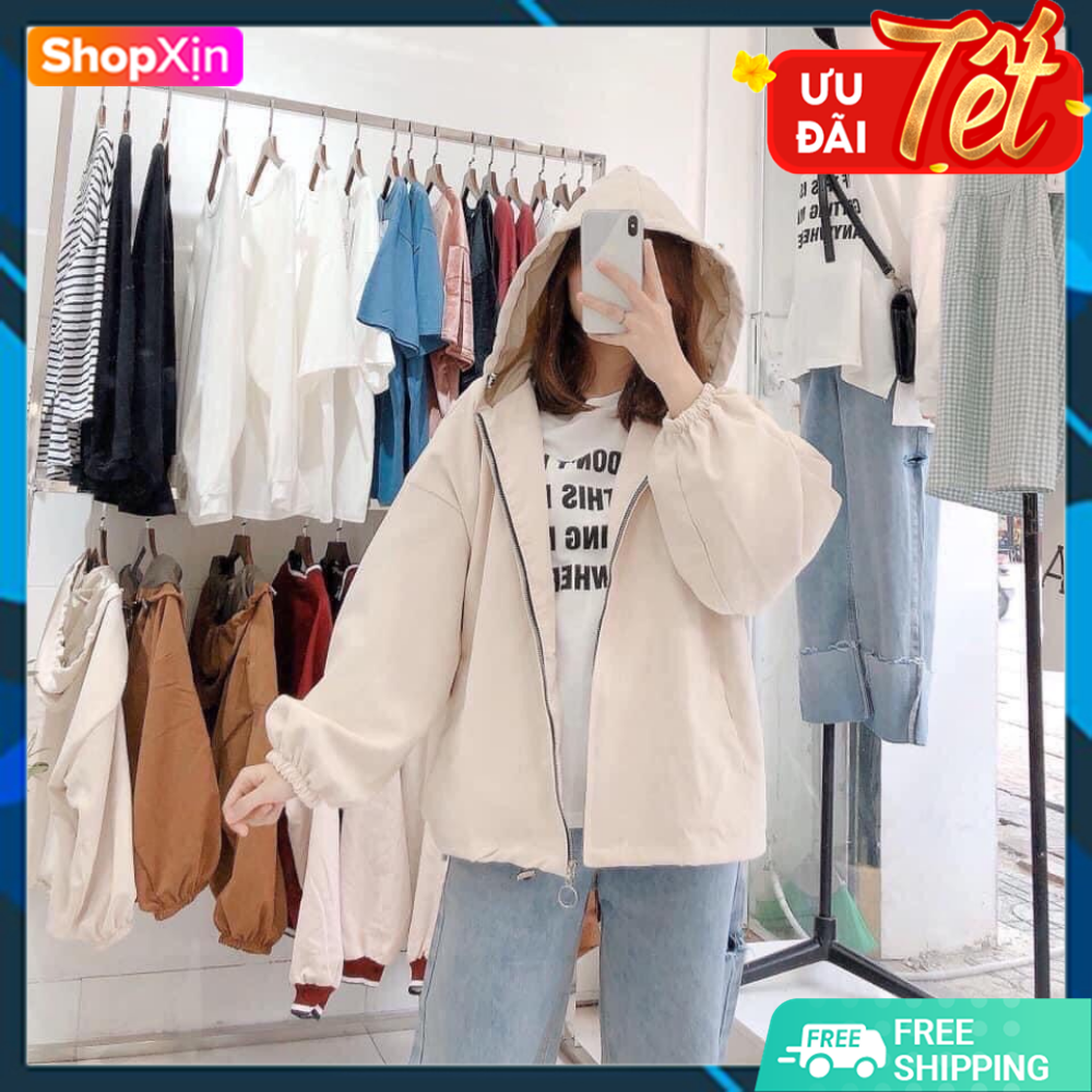 Áo khoác nữ da lộn cánh dơi form rộng cực xinh, áo khoác trơn tay bồng có nón, dây kéo khóa tròn tiện lợi, áo khoác hàng chất lượng cao.