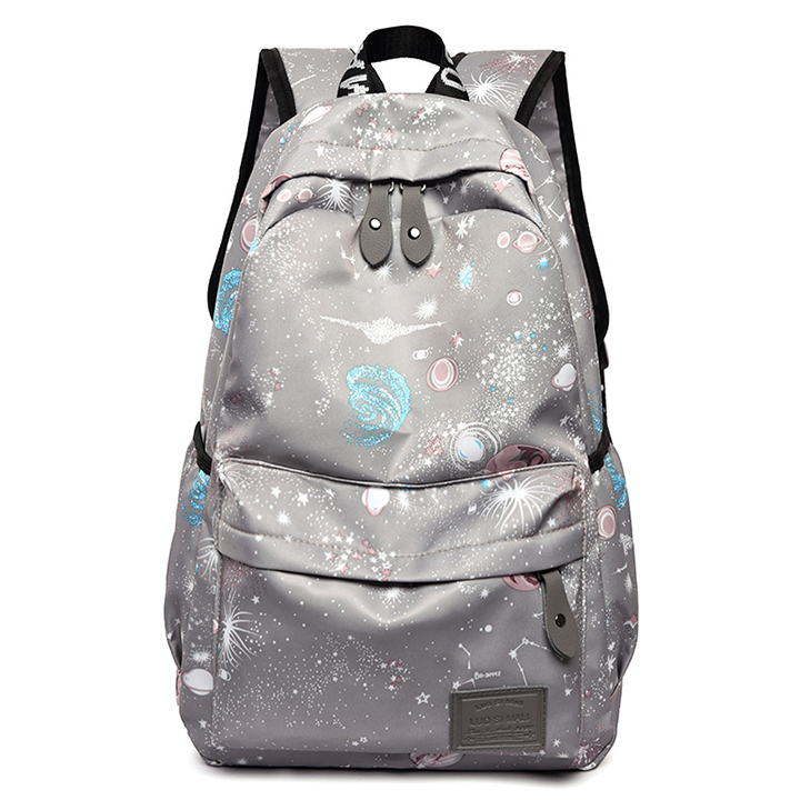 Balo vải dù chống nước họa tiết galaxy phong cách Hàn Quốc size 42cm