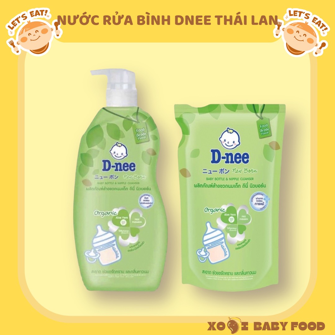 Nước Rửa Bình Sữa DNEE Organic Thái Lan Chai 620ml - Túi 600ml D-nee