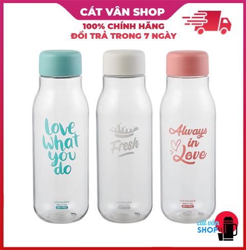 Bình nước Lock&Lock Milky dung tích 500ml nhựa PET BPA Free HAP654