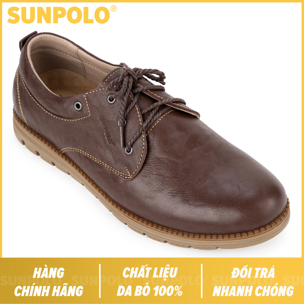 Giày nam da bò cao cấp sunpolo vintage retro cs4060