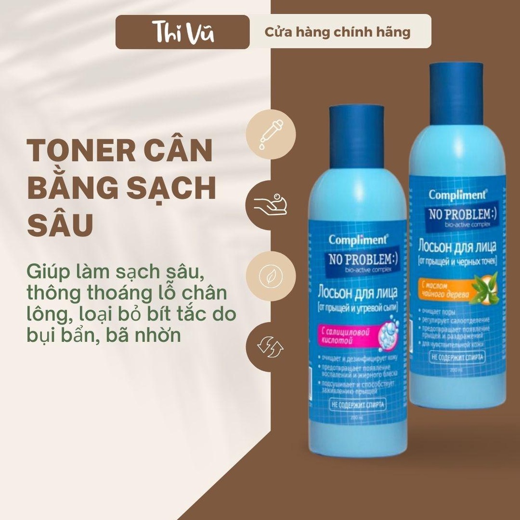 Toner BHA Compliment No Problem cấp ẩm dịu nhẹ thông thoáng lỗ chân lông