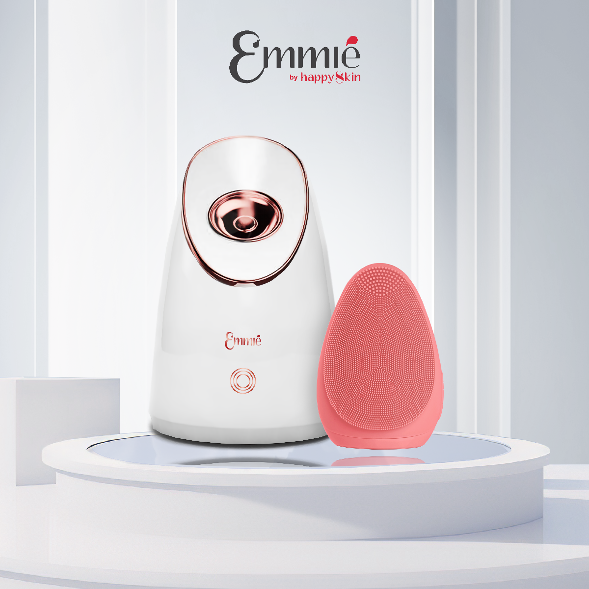 Limited Edition Set Máy Xông Mặt Cấp Ẩm Sâu Nano Ion Và Máy Rửa Mặt Emmié