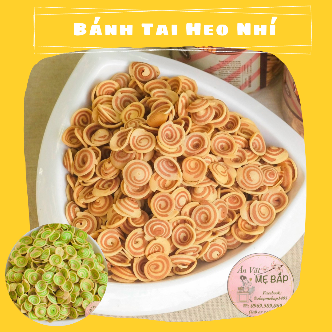 Bánh Tai Heo Nhí Mini 500g - Shop Mẹ Bắp - vị truyền thống và vị trà xanh [Bánh Tuổi Thơ]
