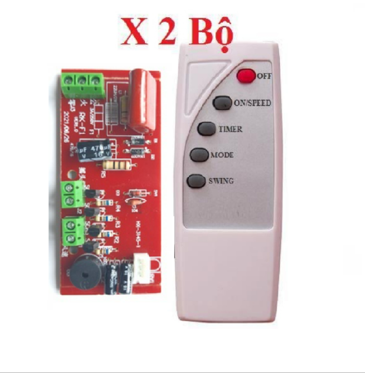 Combo 02 Mạch điều khiển từ xa cho quạt, mạch quạt đỏ -Bộ mạch và điều khiển từ xa dành cho quạt bàn, quạt treo tường, quạt cây...biến quạt thường thành quạt điều khiển từ xa. Home Elictric