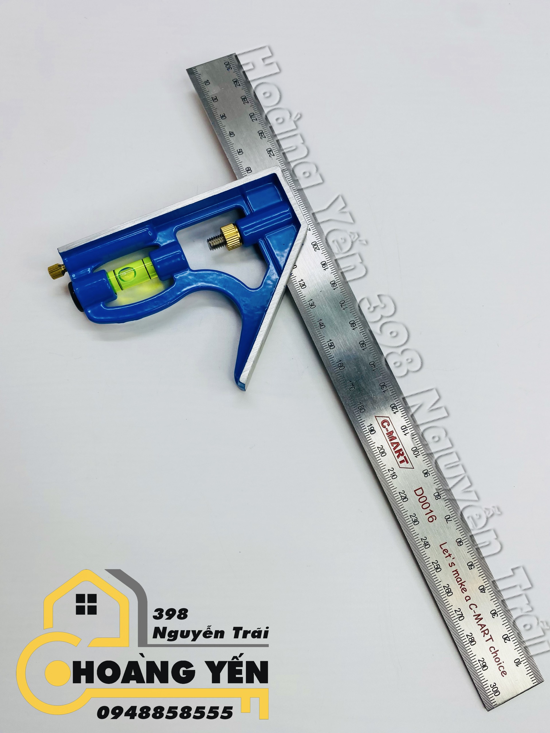Thước đo góc vuông thuỷ, thước đo góc vuông livo, nivo c-mart d0016-12 - hoàng yến 398 nguyễn trãi