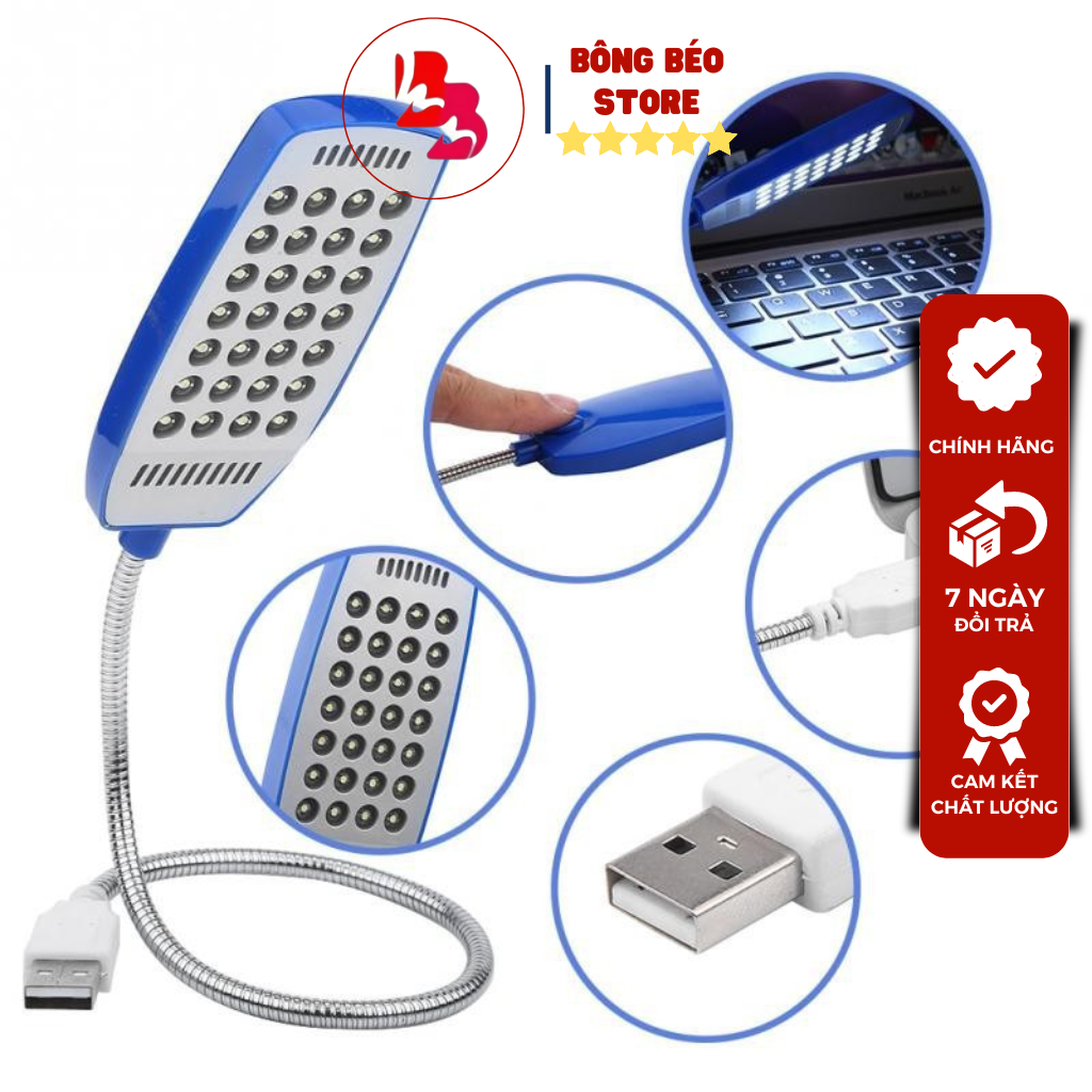 Đèn LED 28 bóng siêu sáng  cổng USB xoay 360 độ cung cấp ánh sáng cho bạn làm việc và học tập