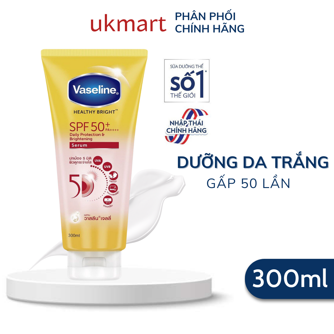 Serum Vaseline Gluta-Hya Dưỡng Da Sáng Mịn Sau 7 Ngày 330ml