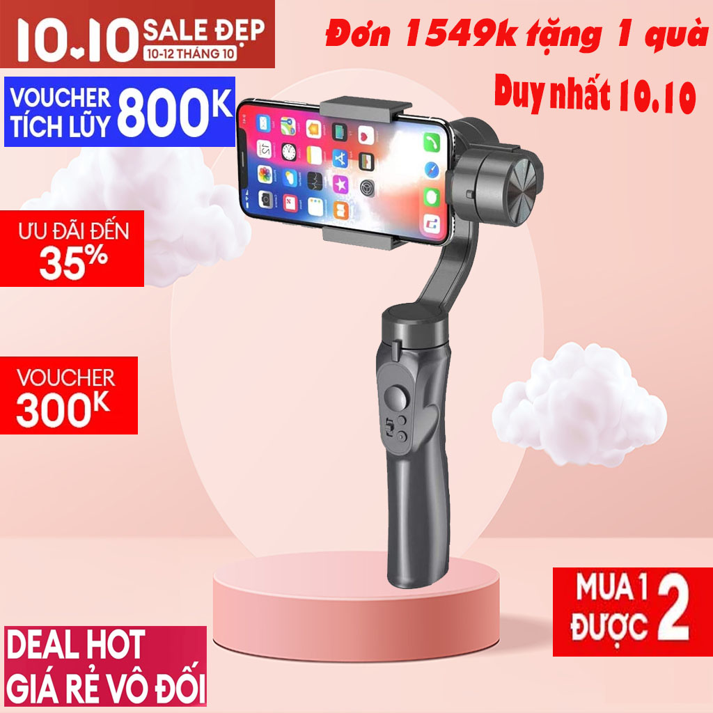 Tay cầm Gimbal Bluetooth Chống Rung 3 Trục Cho Điện Thoại, thiết bị chống rung quay video, volog, gậy chụp ảnh tự sướng chuyên nghiệp Bảo hành Lỗi 1 đổi 1