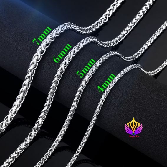 dây chuyền inox kiểu bông dừa nam 4LY+TẶNG MẶT CỰC CHẤT