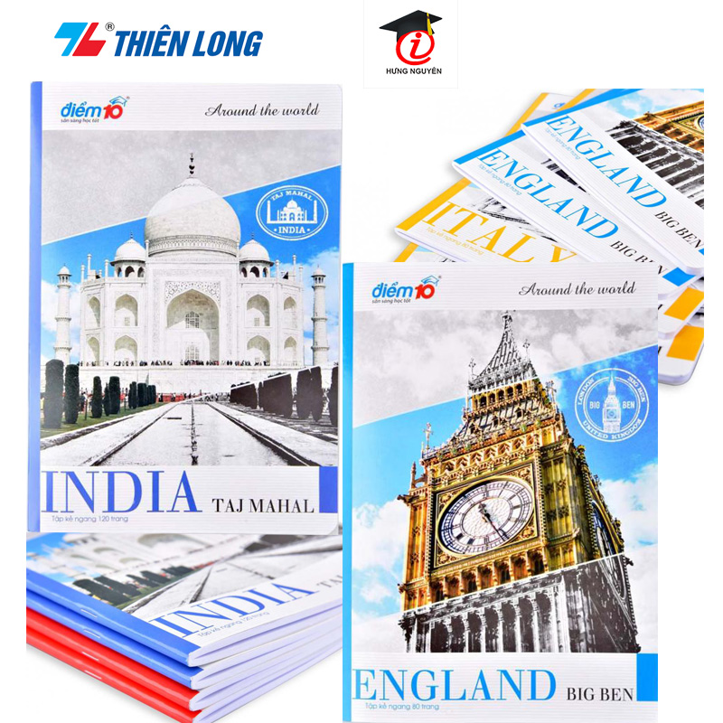 Vở kẻ ngang Thiên Long Điểm 10 80 120 trang Đlg 70 Giao bìa ngẫu nhiên
