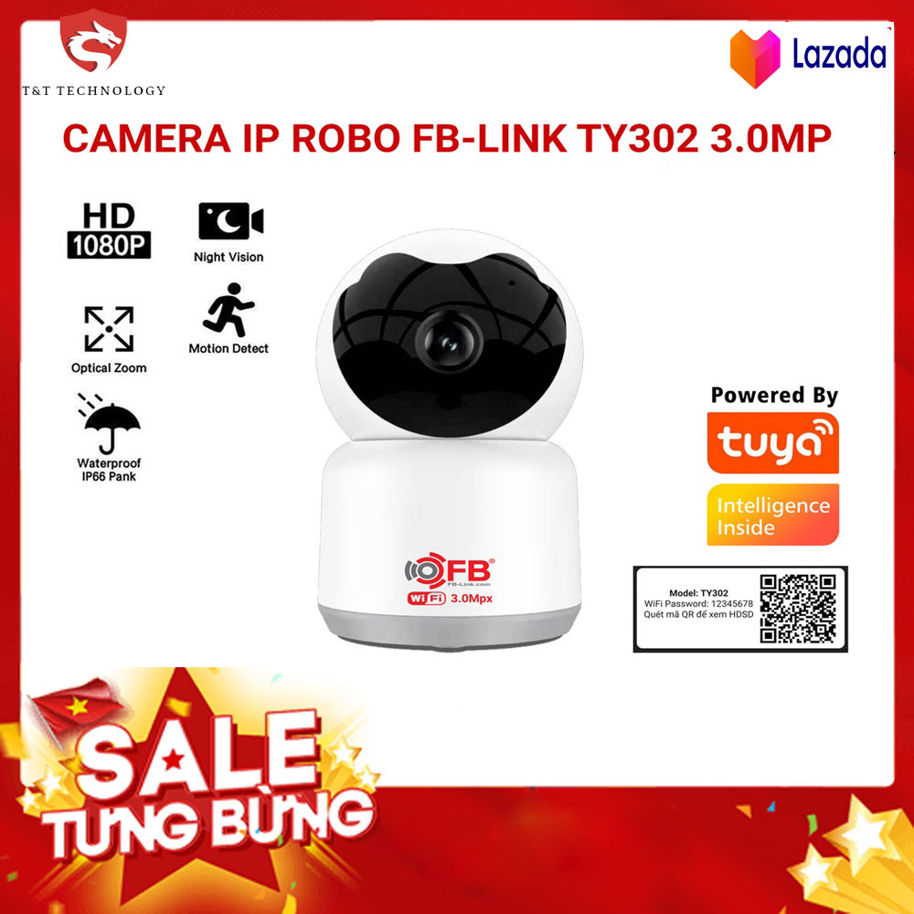 Camera ip fb-link ty302 3.0m , camera an ninh gia đình, camera wifi không dây giá rẻ, camera ip giám sát, bảo hành 12 tháng