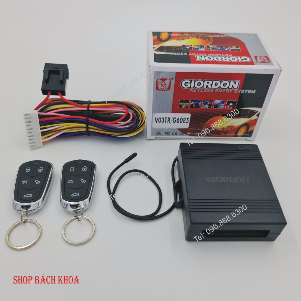 Khóa cửa ô tô từ xa - khóa cửa ô tô 12v - g6085 12v. hàng chính hãng giordon