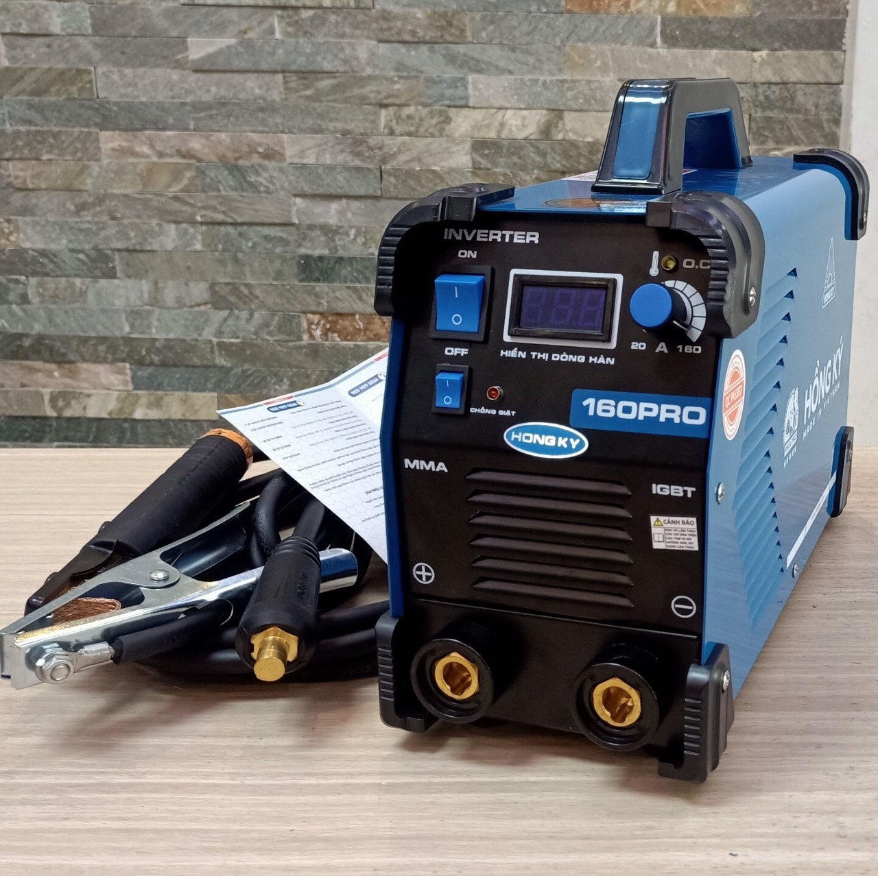 Máy hàn que điện tử inverter 5kva hồng ký mma 160pro - hàng chính hãng