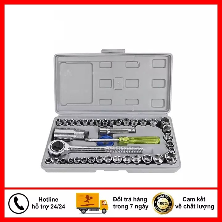 Bộ Dụng Cụ Sửa Xe Máy Mini, Bộ Tròng Khẩu 45 Món Inox 304A, Siêu Bền Bộ Dụng Cụ Hỗ Trợ Đa Năng Chuyên Nghiệp Bảo Hành 1 Đổi 1 Trong 12 Tháng, Mẫu 1022