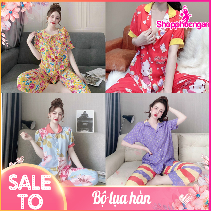 Đồ bộ nữ pijama mặc nhà lụa hàn siêu mát nhiều màu sắc - ảnh và video thật 100%