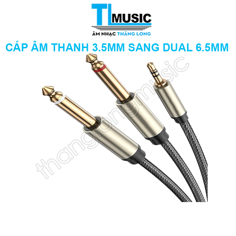 Dây Cáp Âm Thanh Nổi 3.5 MM Sang Dual 6.5 MM TH6-3.5 ( Kết Nối Âm Thanh Từ Điện Thoại, Máy Tính, Nhạc Cụ Ra Loa, Tai Nghe )