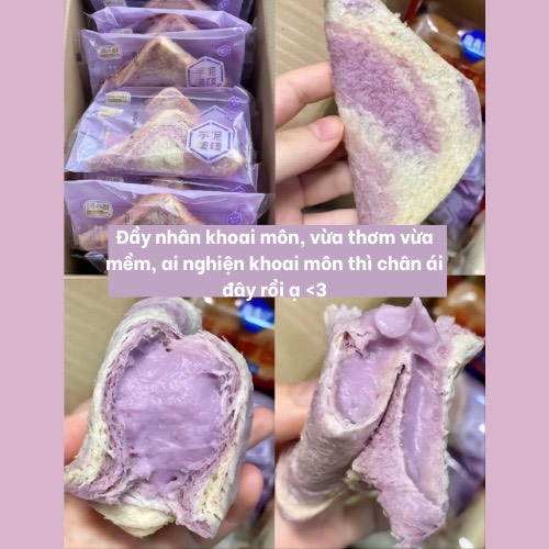 Bánh sandwich nhân kem khoai môn mềm mịn thơm ngon ăn vặt