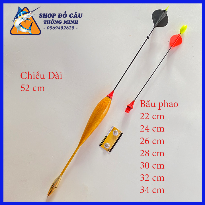 [ Màu Vàng ] Phao lục tì chân đồng 1 ngọn ngày, 1 ngọn đêm bầu Từ 22 đến 34 đủ size , dễ sử dụng, chất liệu tốt ( Shop Đồ Câu Thông Minh )