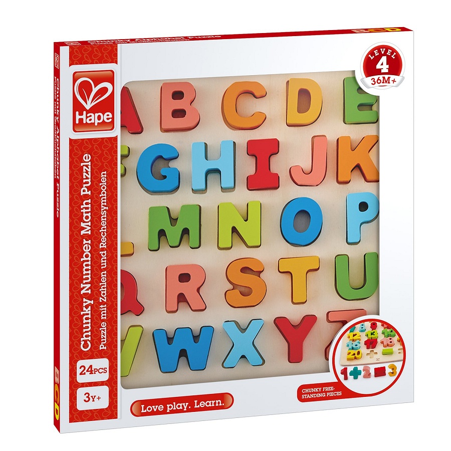 Đồ chơi e1551a bộ xếp chữ hape chunky alphabet