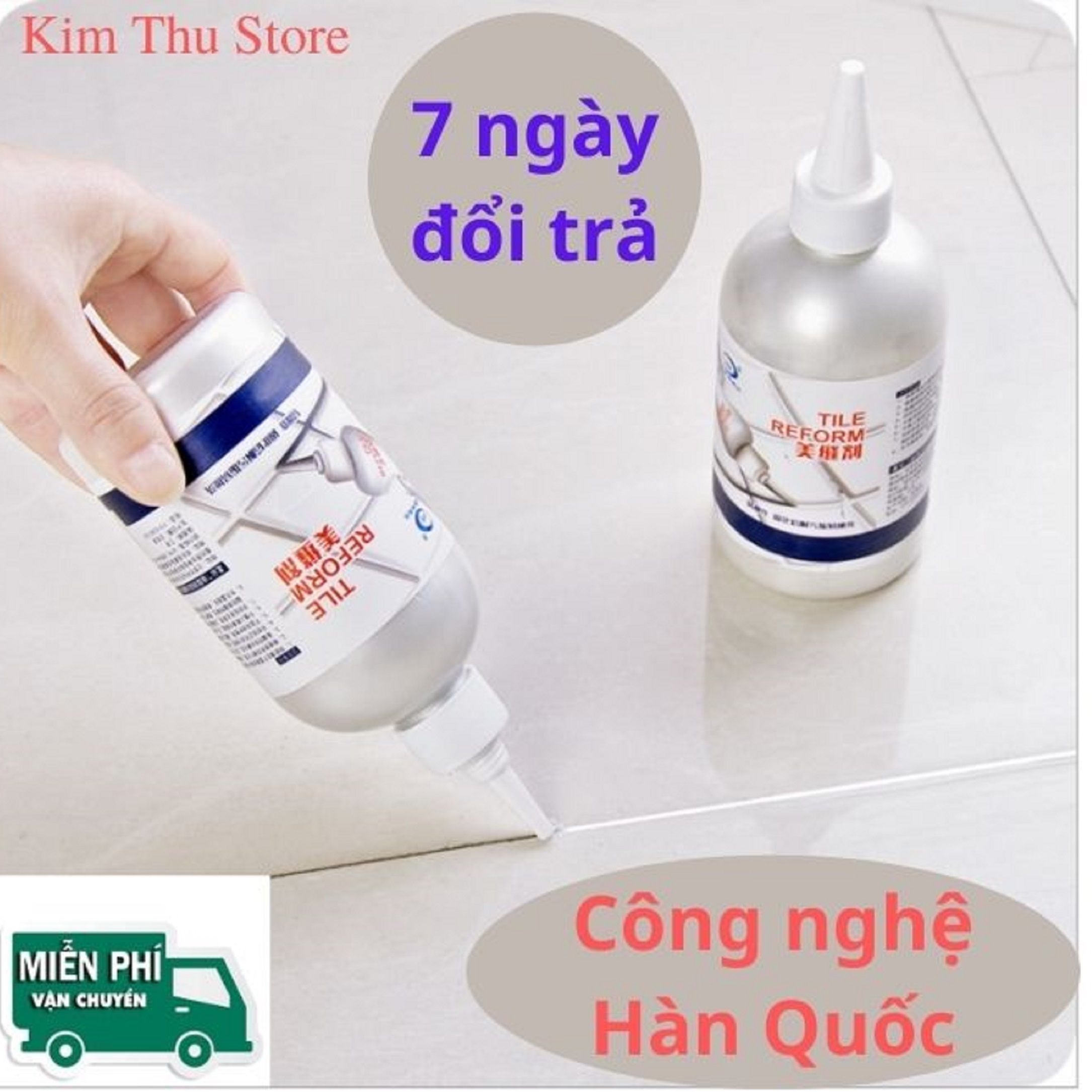 Sơn Kẻ Chỉ Gạch Cao Cấp -Keo Chà Ron Gạch Cao Cấp, Keo Dán Mạch Gạch Siêu Bám Dính Chống Thấm Nước Dung Tích 280Ml - Kim Thu Store- làm sạch bề mặt nền nhà Màu Trắng