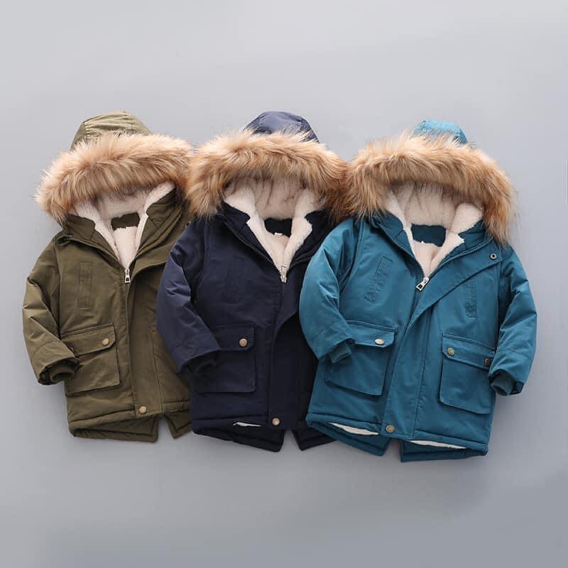 Parka lót lông cừu siêu ấm cho các con