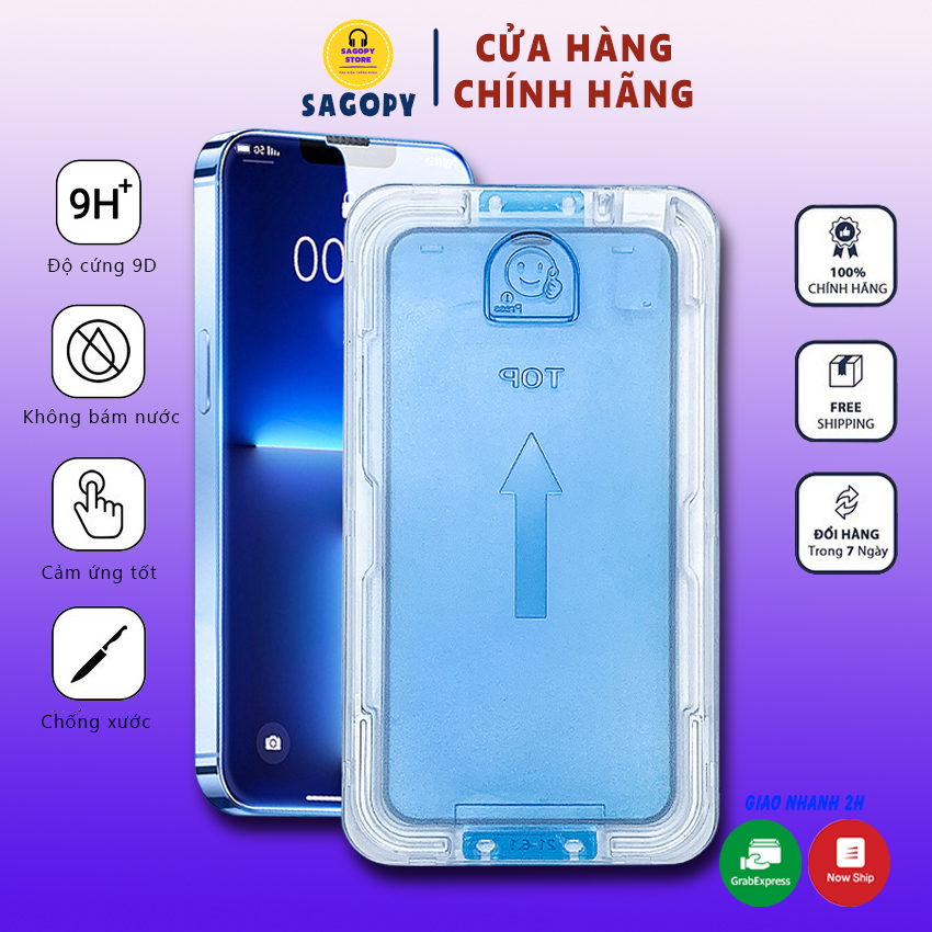 Kính cường lực tự động dán lọc bụi Full màn cho iphone X Xsmax 11 Pro Max 12 Pro Max 13 13 Promax 14 Plus 14 Promax S P