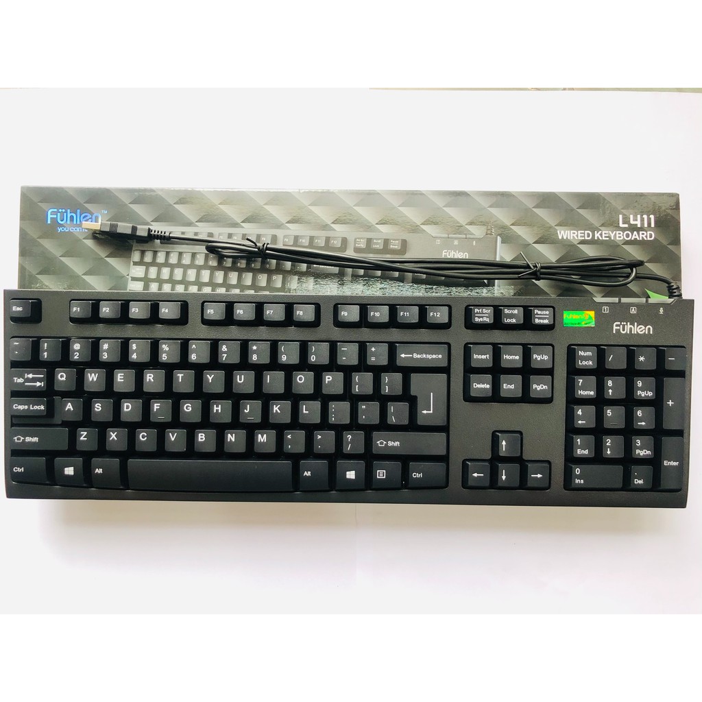 Bàn phím máy tính fuhlen l411 - bàn phím máy tính có dây usb fuhlen - bh 24t chính hãng