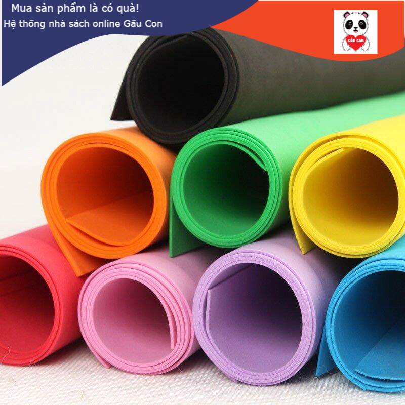 Xốp bitis 5 ly nhiều màu sắc gồm màu trắng, màu xanh lá non , màu xanh lá đậm, màu xanh da trời, màu vàng, màu đỏ, màu cam , màu Hồng, màu tím…làm thủ công đồ handmade đồ chơi mầm non trang trí, tạo hình