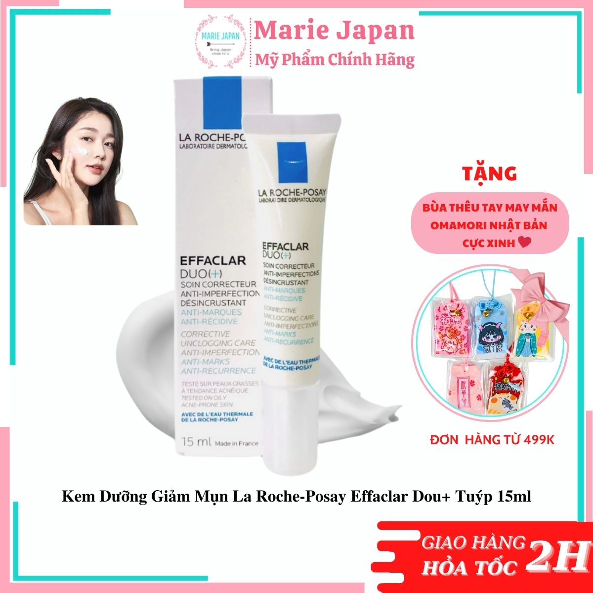 Kem Dưỡng Giảm Mụn La Roche-Posay Effaclar Dou+ Tuýp 15ml