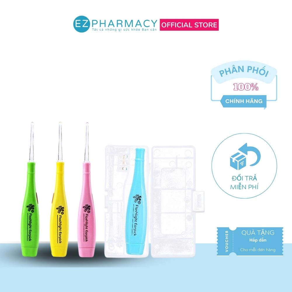 Dụng cụ lấy ráy tai có đèn phát sáng - hộp lấy ráy tai kichilachi