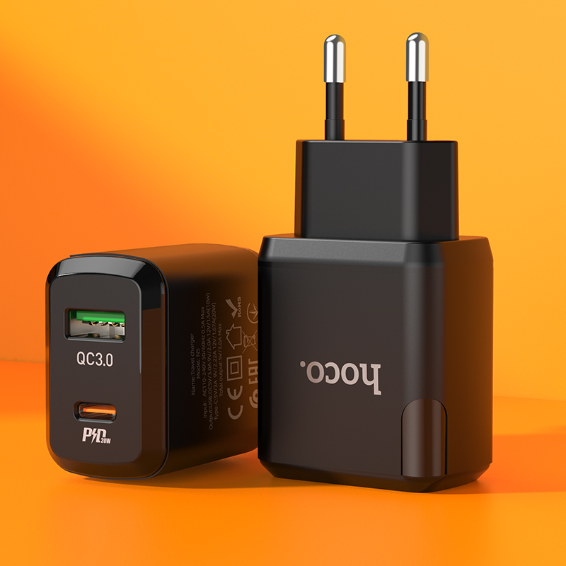 Củ sạc nhanh pd 20w - qc 3.0 - củ sạc hoco n5 chính hãng bảo hành 12 tháng - củ sạc nhanh chính hãng giá tốt - củ sạc nhanh iphone