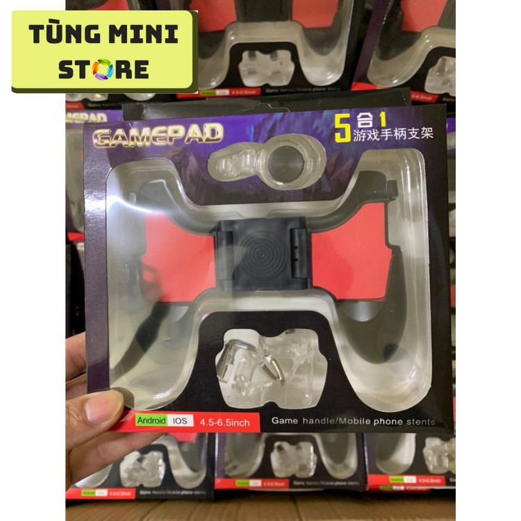 Tay Cầm Chơi Game PUBG, Liên Quân 5 in 1 Dùng Cho Điện Thoại 4.5 - 6.5 inch 3